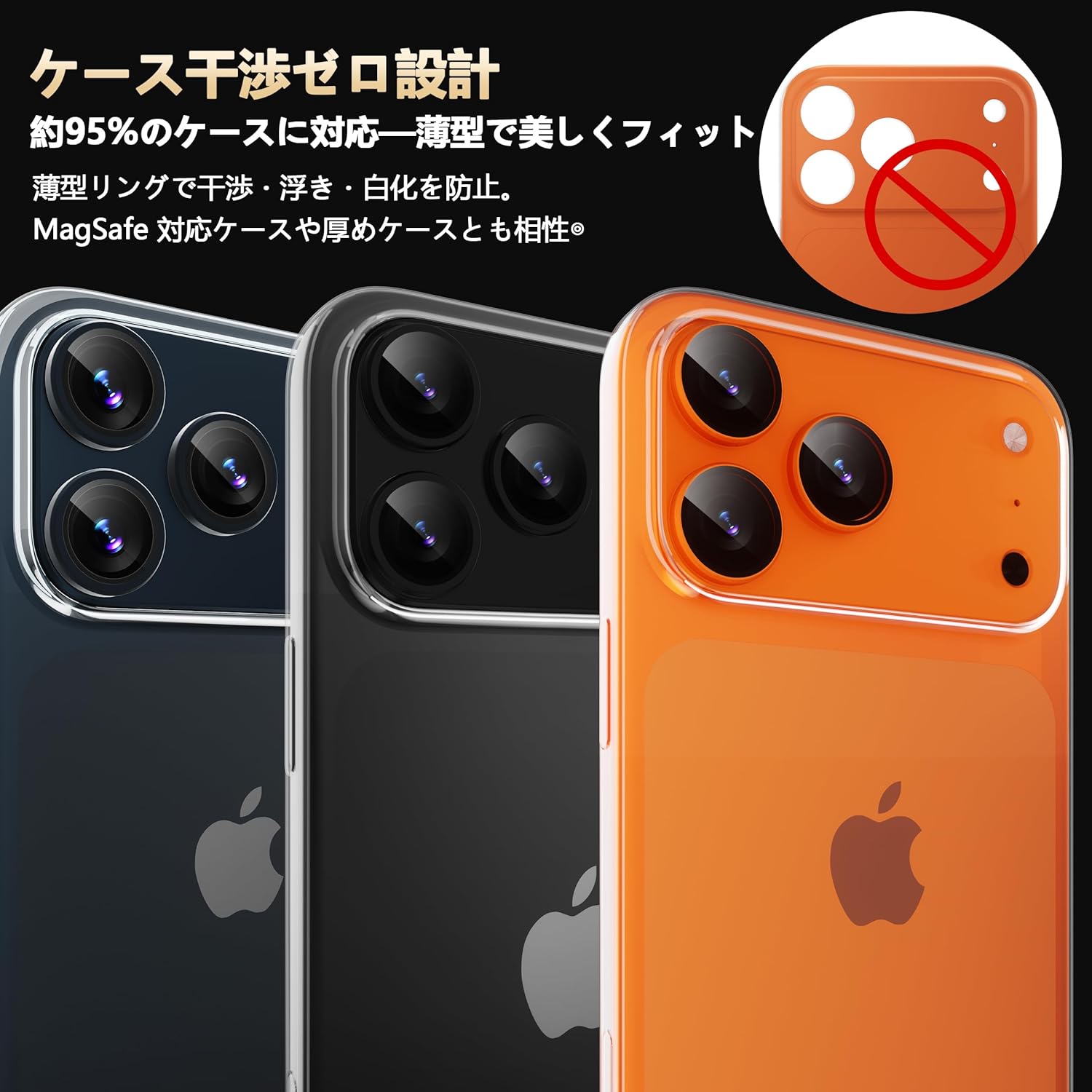 CANLER for iPhone 17 Pro Camera Film Lens Cover Tempered Glass Lens Full Protective Film for iPhone 17 Pro with Aluminum Alloy Frame Shockproof Anti-Scratch High Transmittance Easy Installation Case