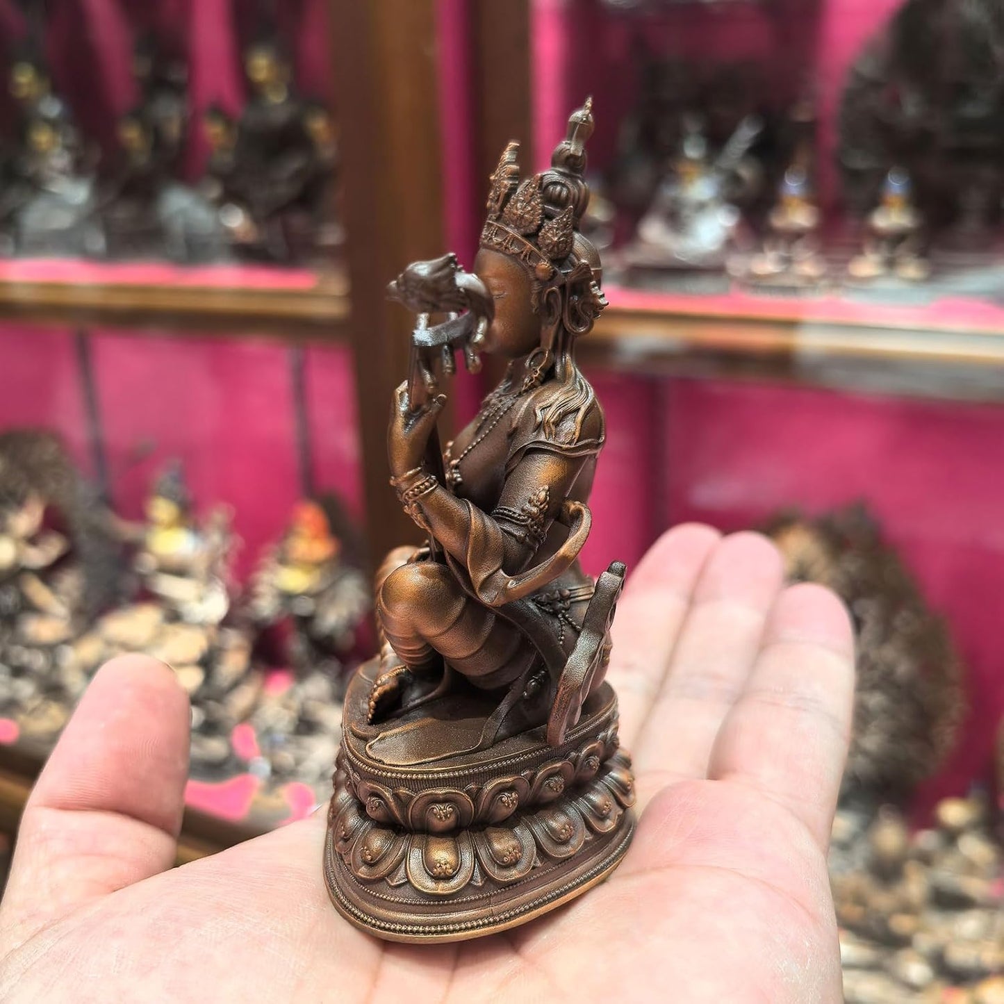 弁財天座像 真鍮銅像 七福神 インテリア置物 高さ 10cm 伝統工芸品 贈答用