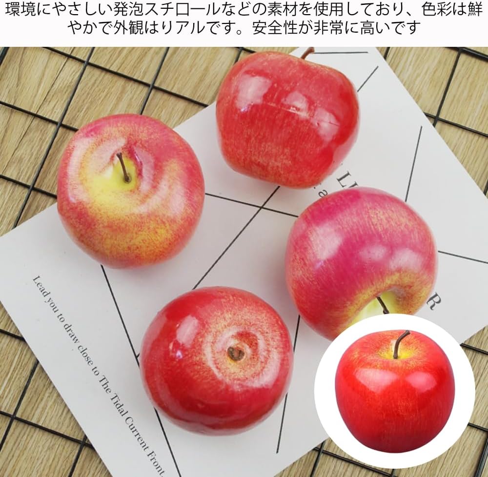 Food Sample Apples 5pcs Fruit Fruit Fruit Lifelike Artificial Fruit Full Size Realistic Fake Fruit Figurine Model Display Interior Replica New Year Wedding Christmas Birthday Room Decoration
