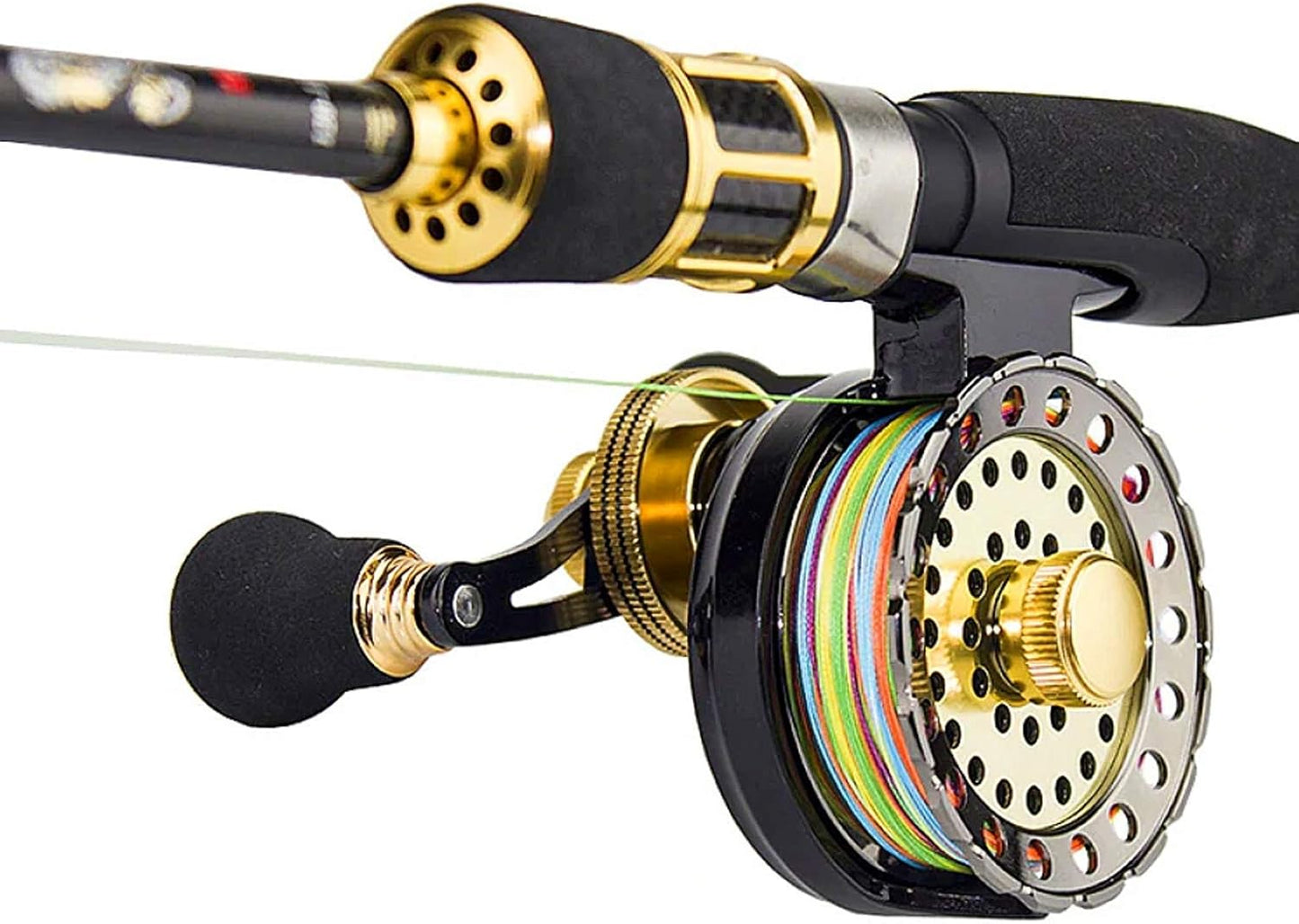 heizi Fishing Reel, Chinu, Black Fish, Raft Fishing, Wakasagi Fishing, Chaset Fishing, Ice Fishing, Drop in Clutch, Drag Function, Black Alloy