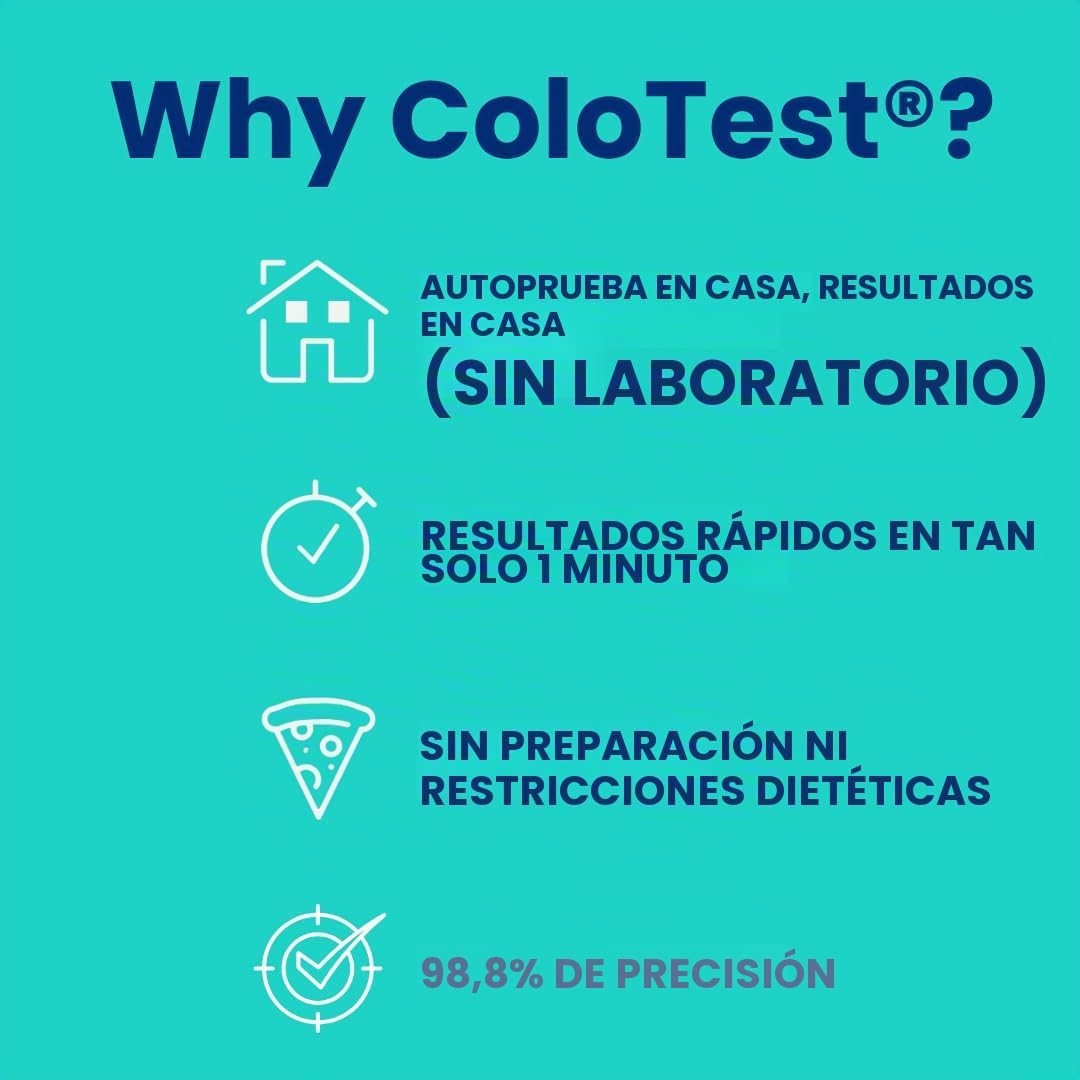 Reese's ColoTest, Kit de Prueba de Sangre Oculta Fecal Inmunoquímica FIT en Casa, 1 Unidad, Fácil de Usar para la Detección de Salud del Colon, Detecta Sangre Oculta en las Heces, Resultados en 1