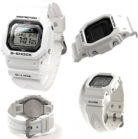 G-SHOCK G-Lide 20ATM Waterproof Digital Tide Graph Sport Plastic Belt Watch for Men Unisex (GLX-5600-1JF GLX-5600-7JF) (GLX-5600-7JF(White)