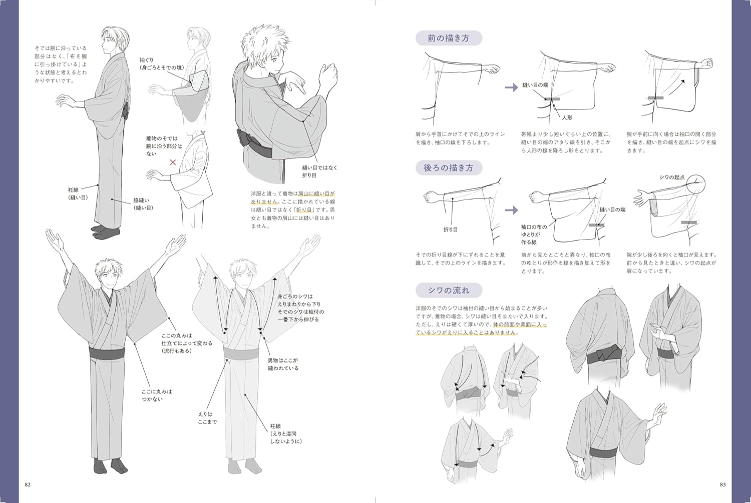 構造と動きがよくわかる 着物の描き方大全　着物の基礎知識から多彩なポーズ描写まで