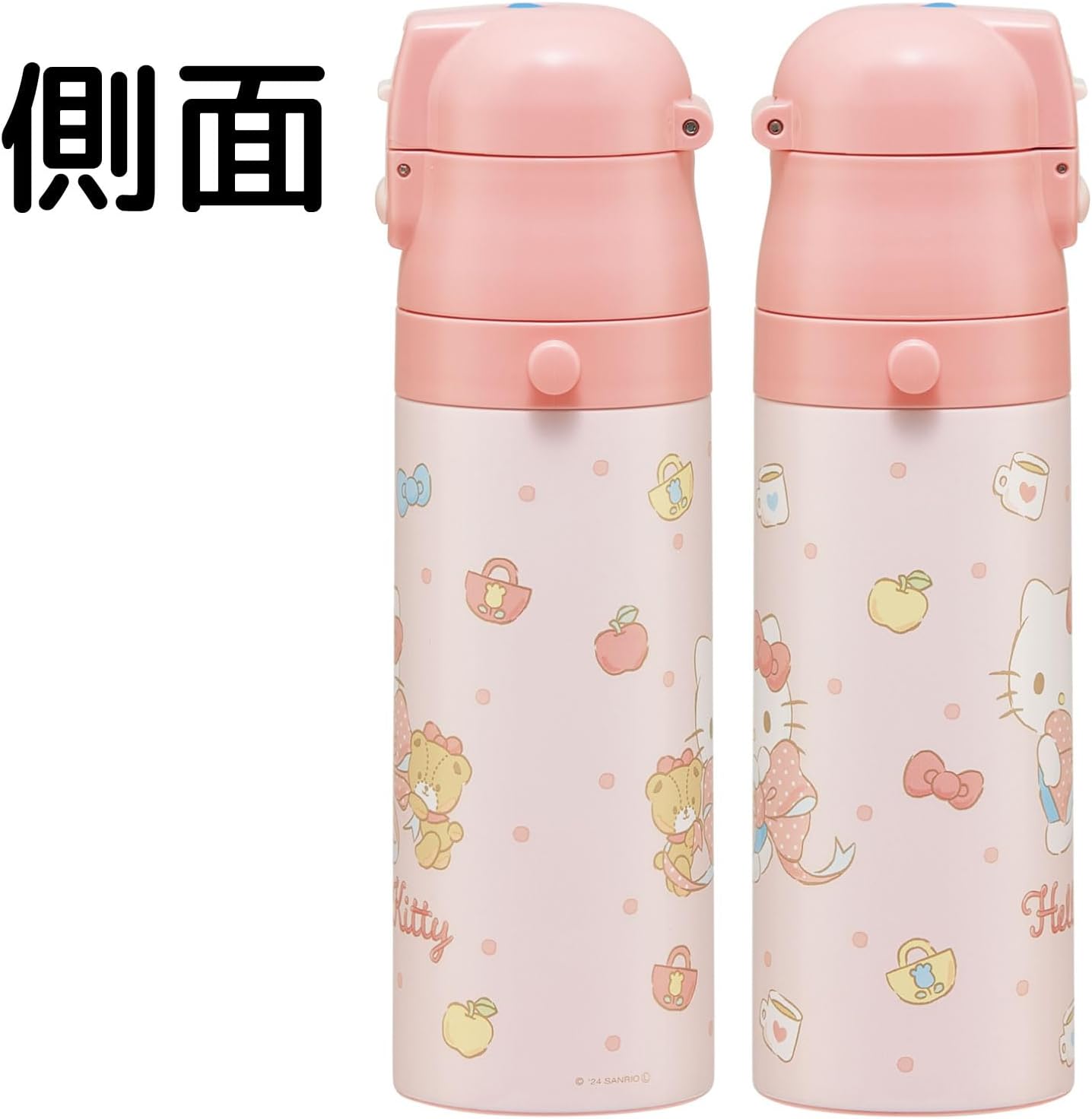 Skater SKDC4 Children's Stainless Steel Water Bottle, 2-Way Direct Drinking, 16.5 fl oz (470 ml), Cup Drinking, 15.2 fl oz (430 ml), Children's Friendly, Lightweight Type, Sanrio, Hello Kitty, Big