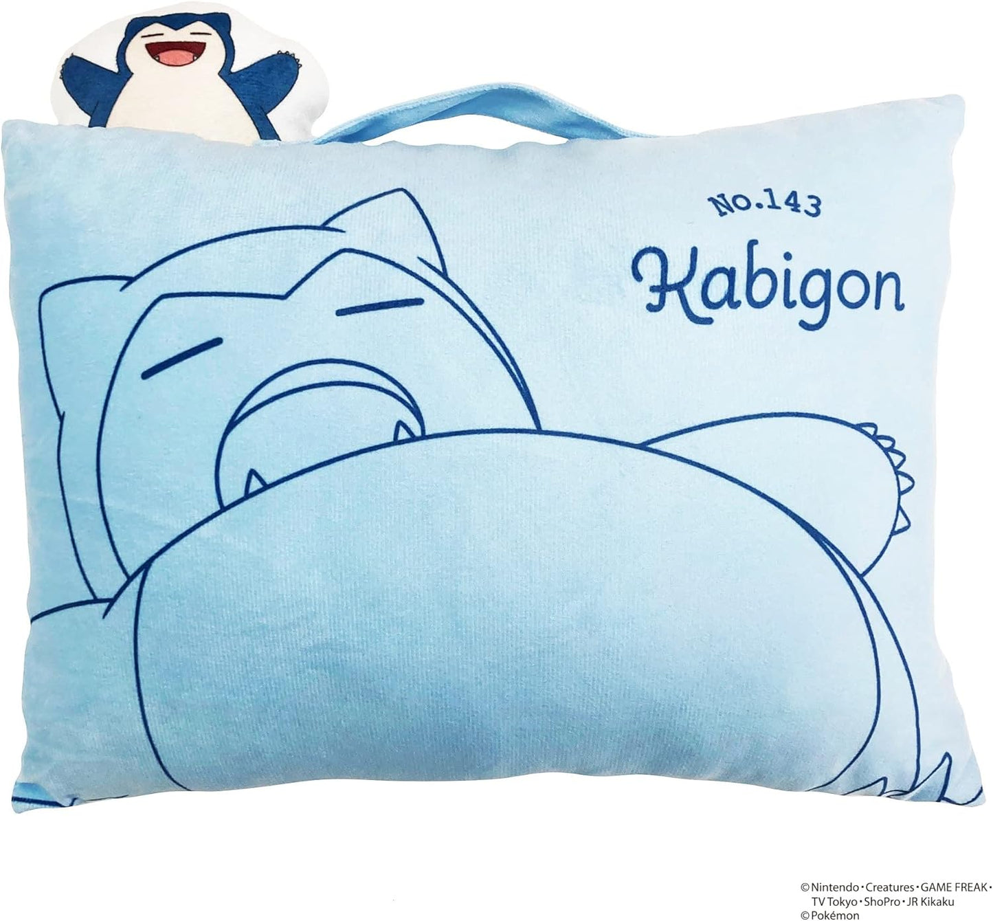 MORiPiLO Plush Pillow Pokemon KABYON (with Mascot) Handle Attached Compact Cushion Goods Stuffed Toy Nap Pillow 11 x 15.4 x 3.5 inches (28 x 39 x 9 cm) Blue Character Pillow by Morishita