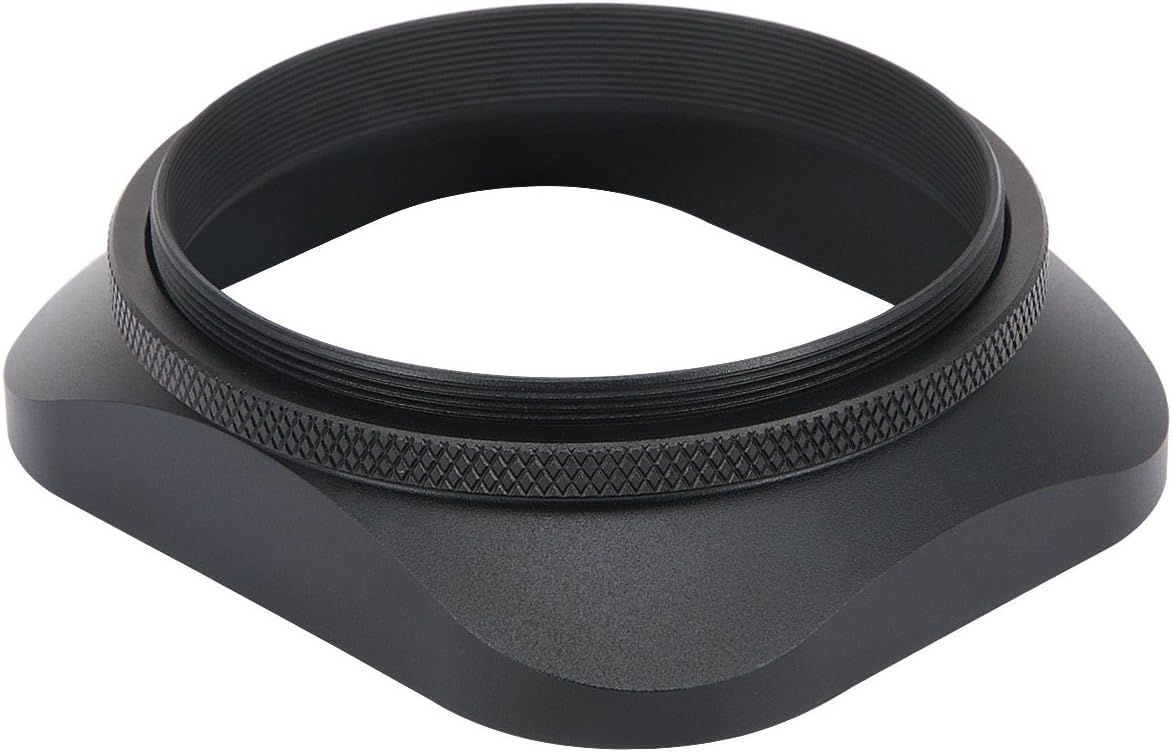 Haoge LH-B58T 58mm Square Metal Screw-in Mount Lens Hood Shade with Cap for Canon Nikon Sony Leica Leitz Carl Zeiss Voigtlander Nikkor Fujifilm Olympus 58mm Lens and Other 58mm Filter Thread Lenses