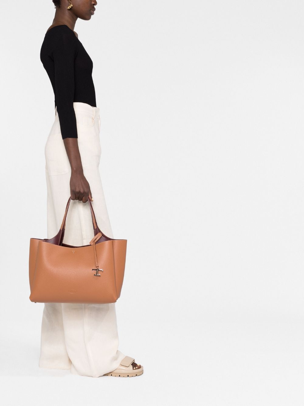 Tods トッド 'S ミディアムレザーショッピングバッグ - Image 6