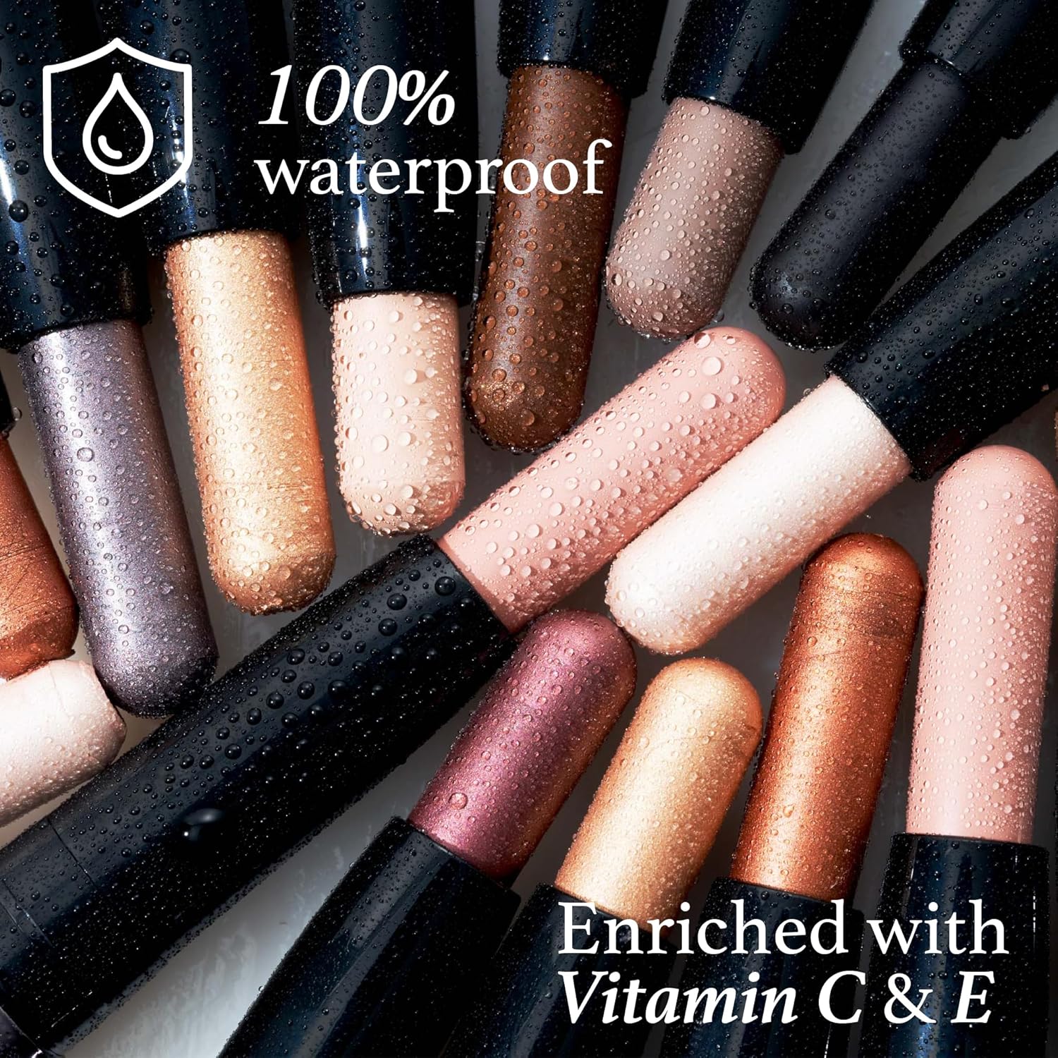 Julep - Sombra de ojos 101 de crema a polvo, impermeable, en barra de punta doble – De larga duración, a prueba de arrugas, fácil de aplicar con difuminante incorporado - Perla y Rosa brillante
