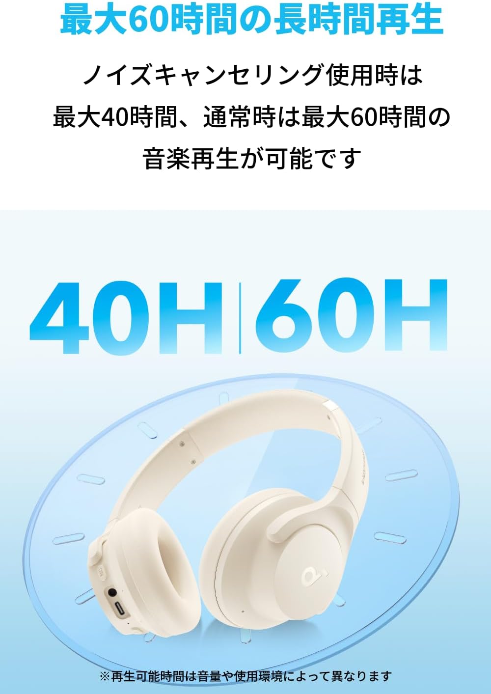 Anker Soundcore Q20i, Bluetooth 5.0 Wireless Headphones, Hybrid Active Noise Cancelling/Hi-Res Compatible (Wired) / Ambient Sound Mode/Deep Bass / Up to 60 Hours Long Music Playback / Sound