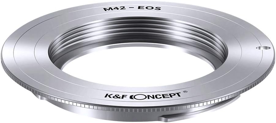 K&F CONCEPT メーカー直営店 マウントアダプター M42マウントレンズ- Canon対応 EOSカメラ キャノン対応 EFマウント 装着用レンズアダプターリング M42-EOS マウント変換リング