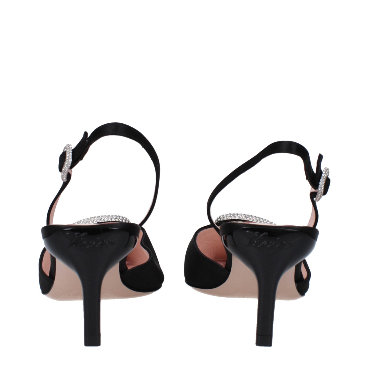 Roger ロジャー・ヴィヴィエ・ドーサイ・サンダルの女性サテン・ブラック - Image 6