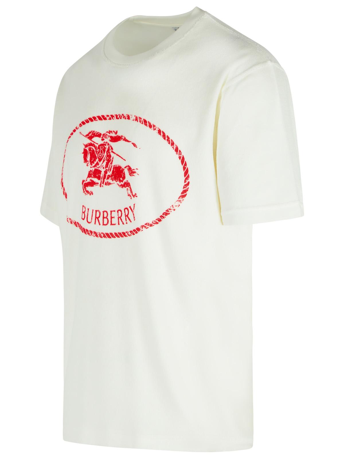 Burberry バーバリーホワイトコットンブレンドTシャツ - Image 6