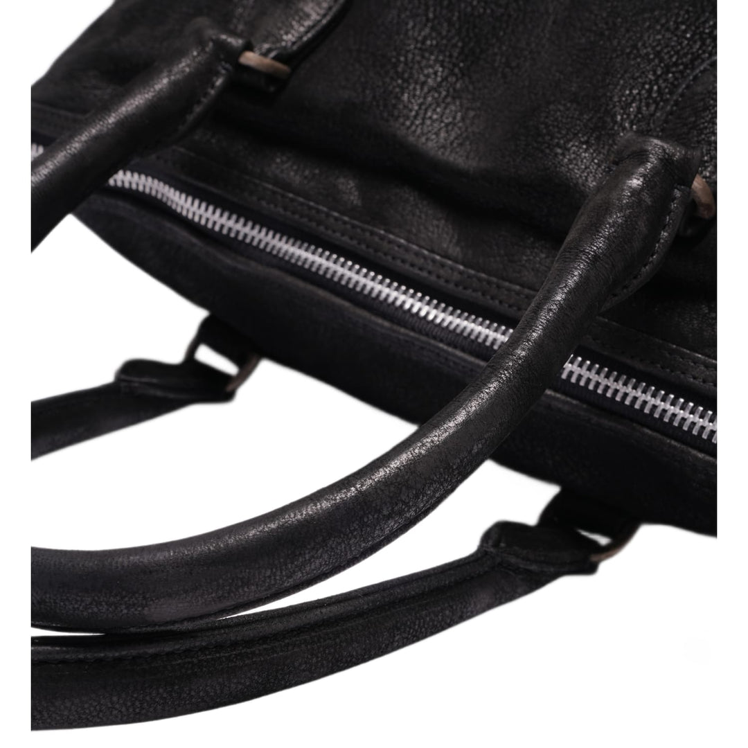 CHROME HEARTS 'XL DAGGER' BLACK NUBUCK BOWLING BAG
