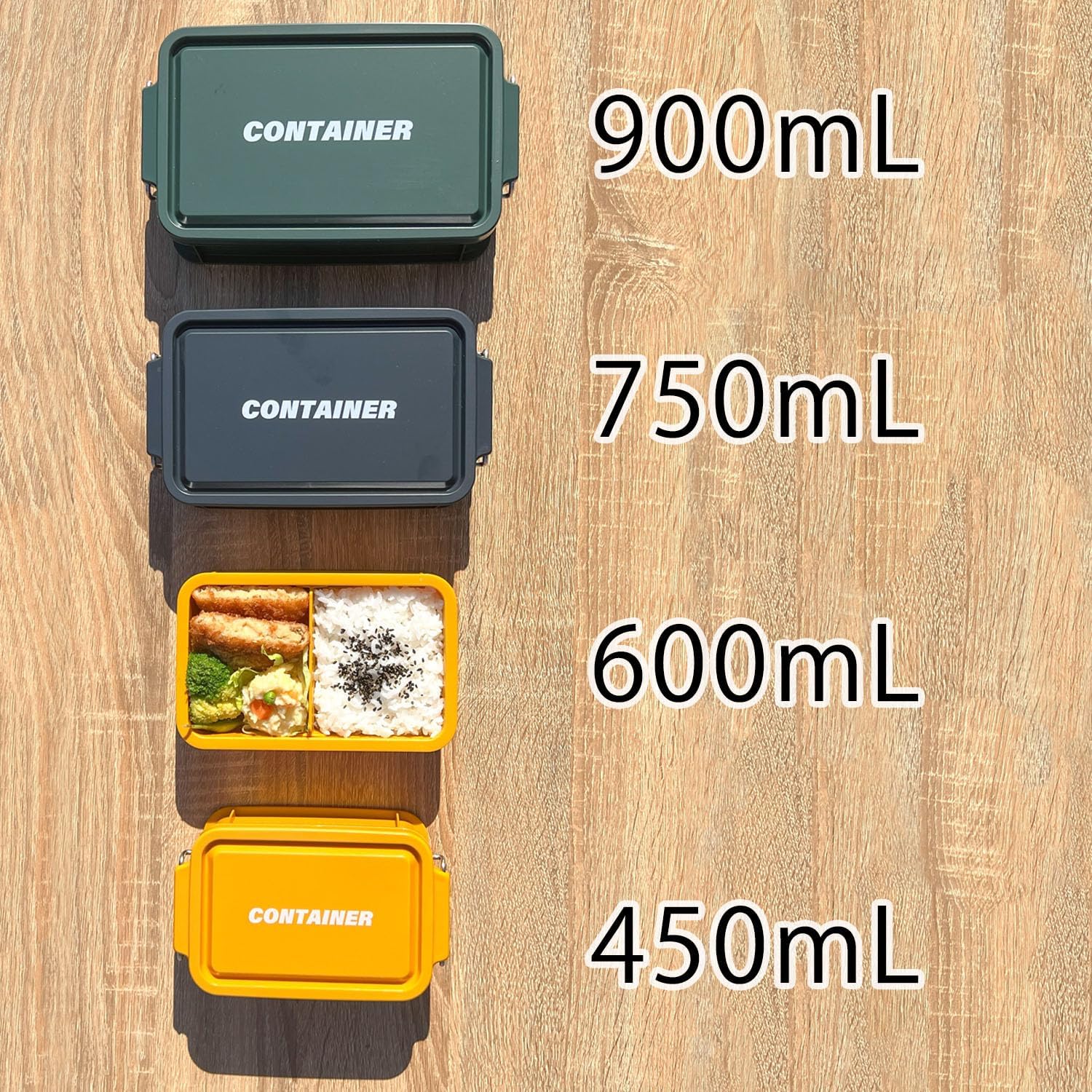 OSK Bento Box, Container Lunch Box with Divider, Yellow, 600ml, Made in Japan, Dishwasher Safe, Microwave Safe, Stain Resistant, Antibacterial, 2-Point Lock, Gasket Included, Leak Proof, Stylish, Cute