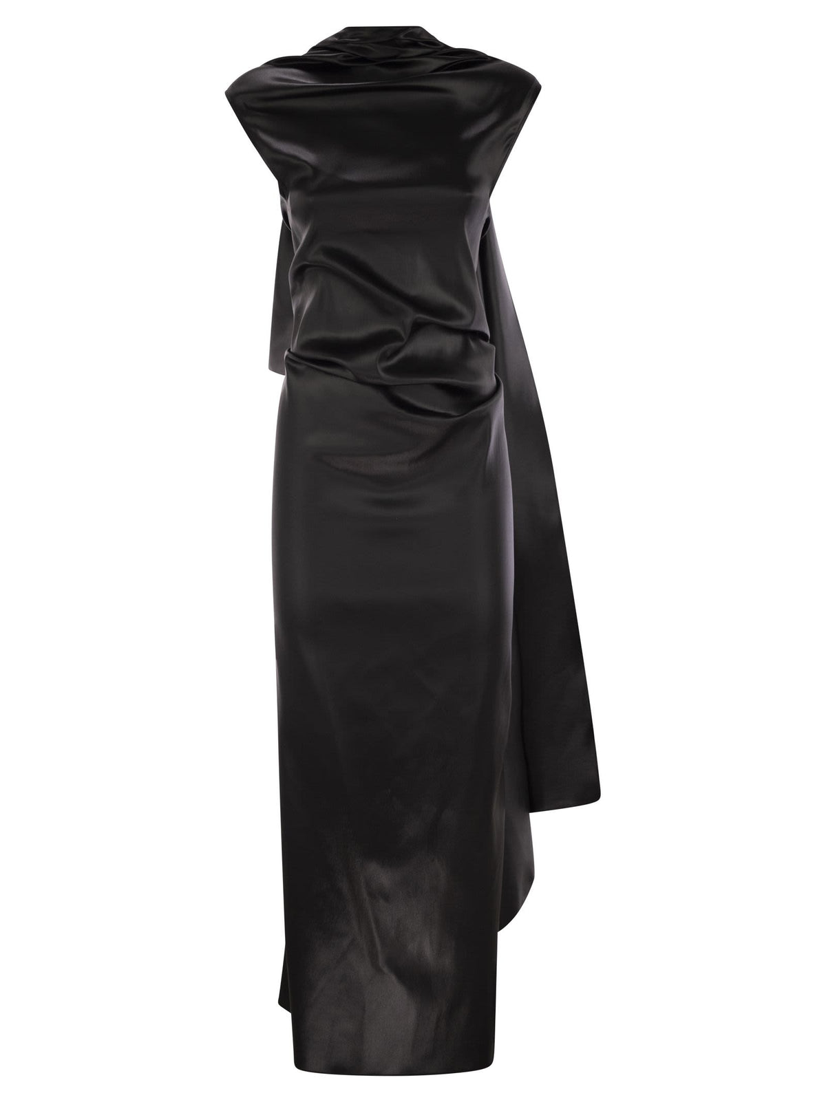 Sportmax SportMax Abadan1234ドレープ付きのドレスを取り付けます - Image 6