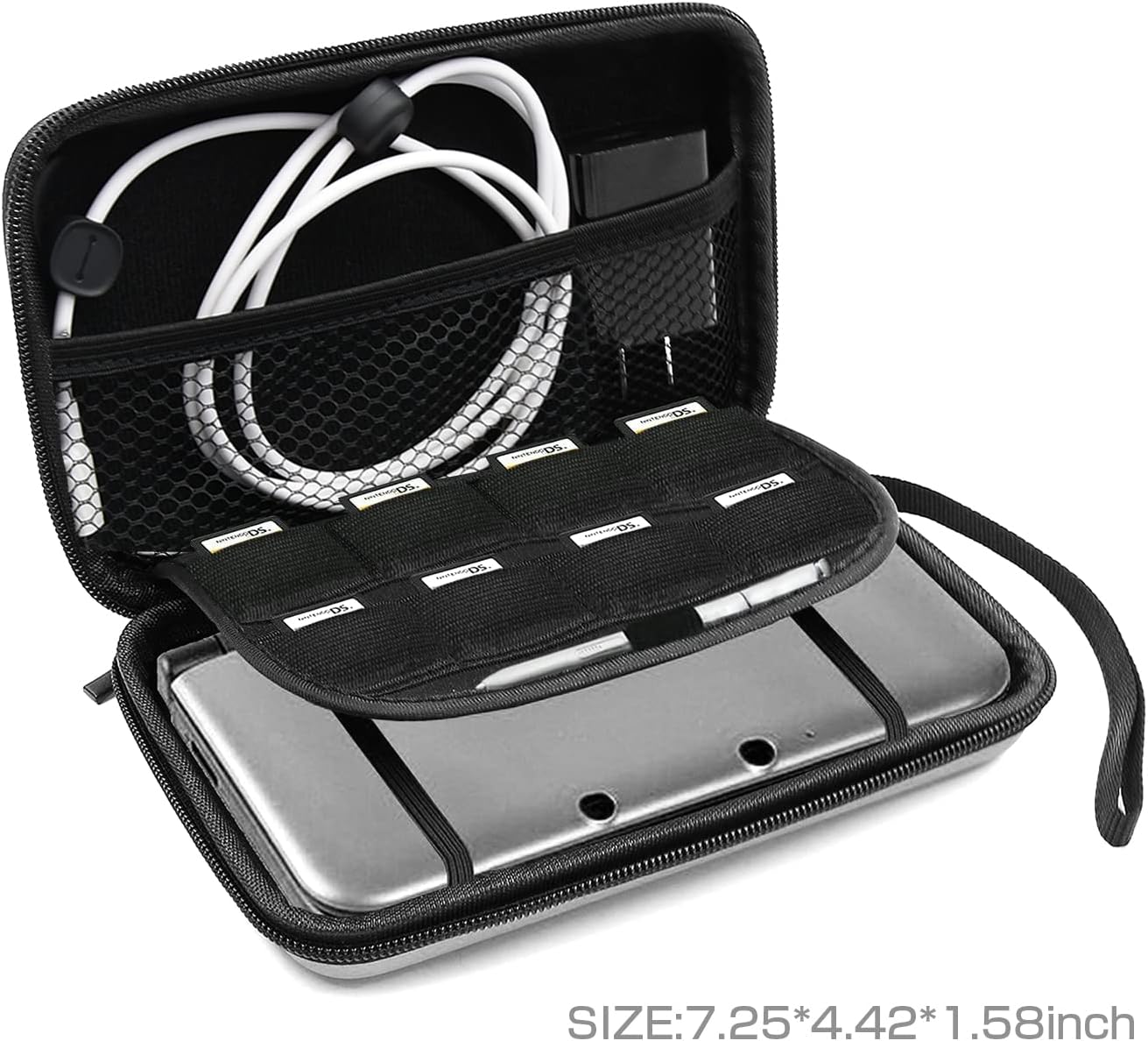 BEADY ニンテンドー NEW3DS XL、NEW3DS LL、3DS XL、3DS LL対応収納ケース 任天堂ビデオゲームコンソールのストレージケース シルバーグレー