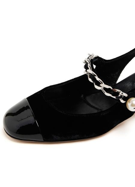 MIU MIU ヴェロア スリングバックパンプス - Image 6