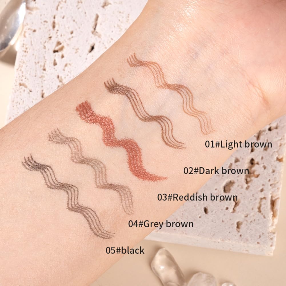 New Feeling Eyebrow 4d Liquid Eyebrow Eyebrow Color Retaining Crisp Vibrant Fork Brush Liquid Eyebrow Waterproof Cosmetic Makeup Pen 4 Tip Eyebrow,4 Tipped Precise Brow Pen, Tiny My 4 Tip Brow #04