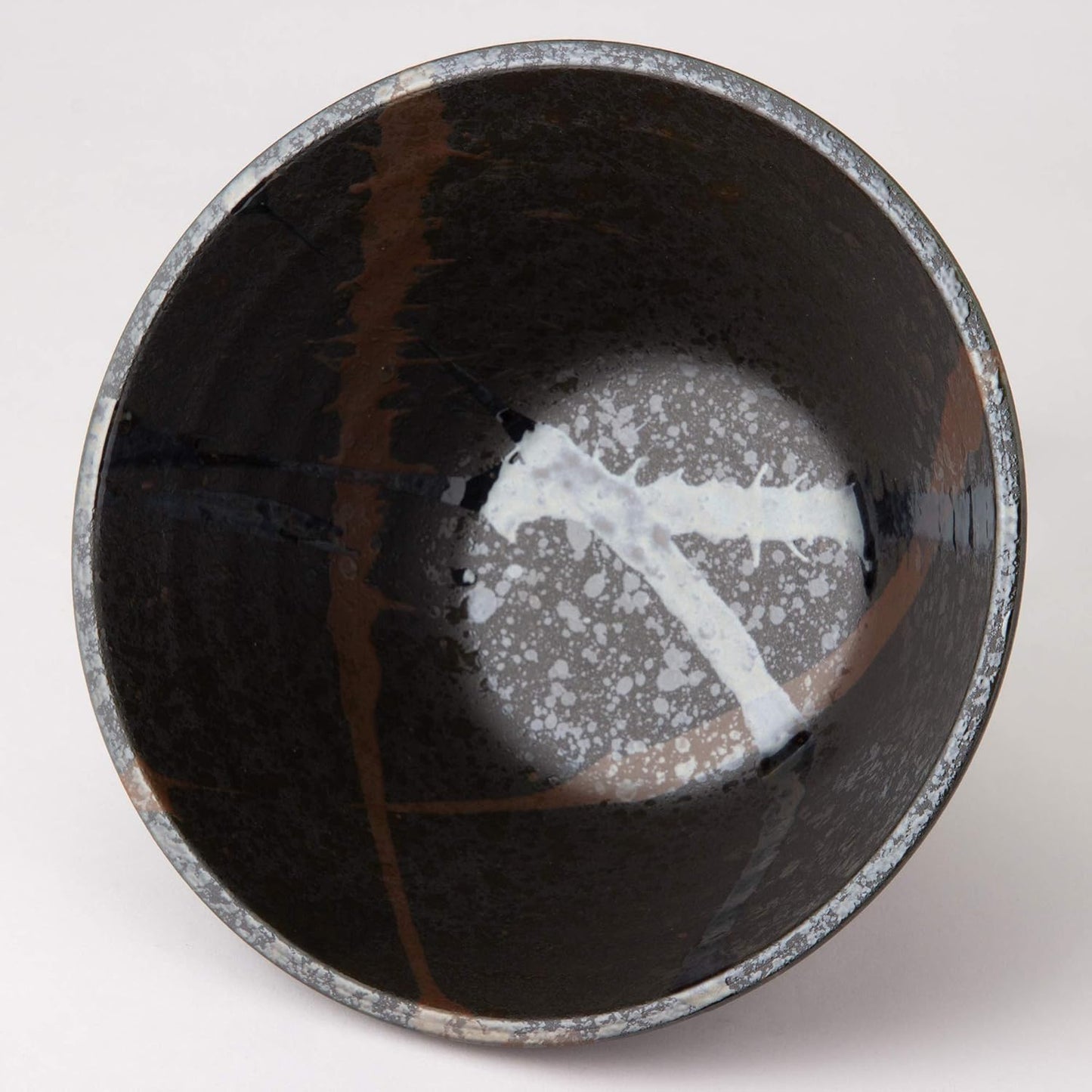 Minoyaki Ramen Bowl / Donburi Bowl Splatted Perpendicular Bowl