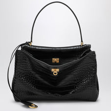 Balenciaga 茶色のワニエフェクトレザーのバレンシアガスモールロデオバッグ - Image 6