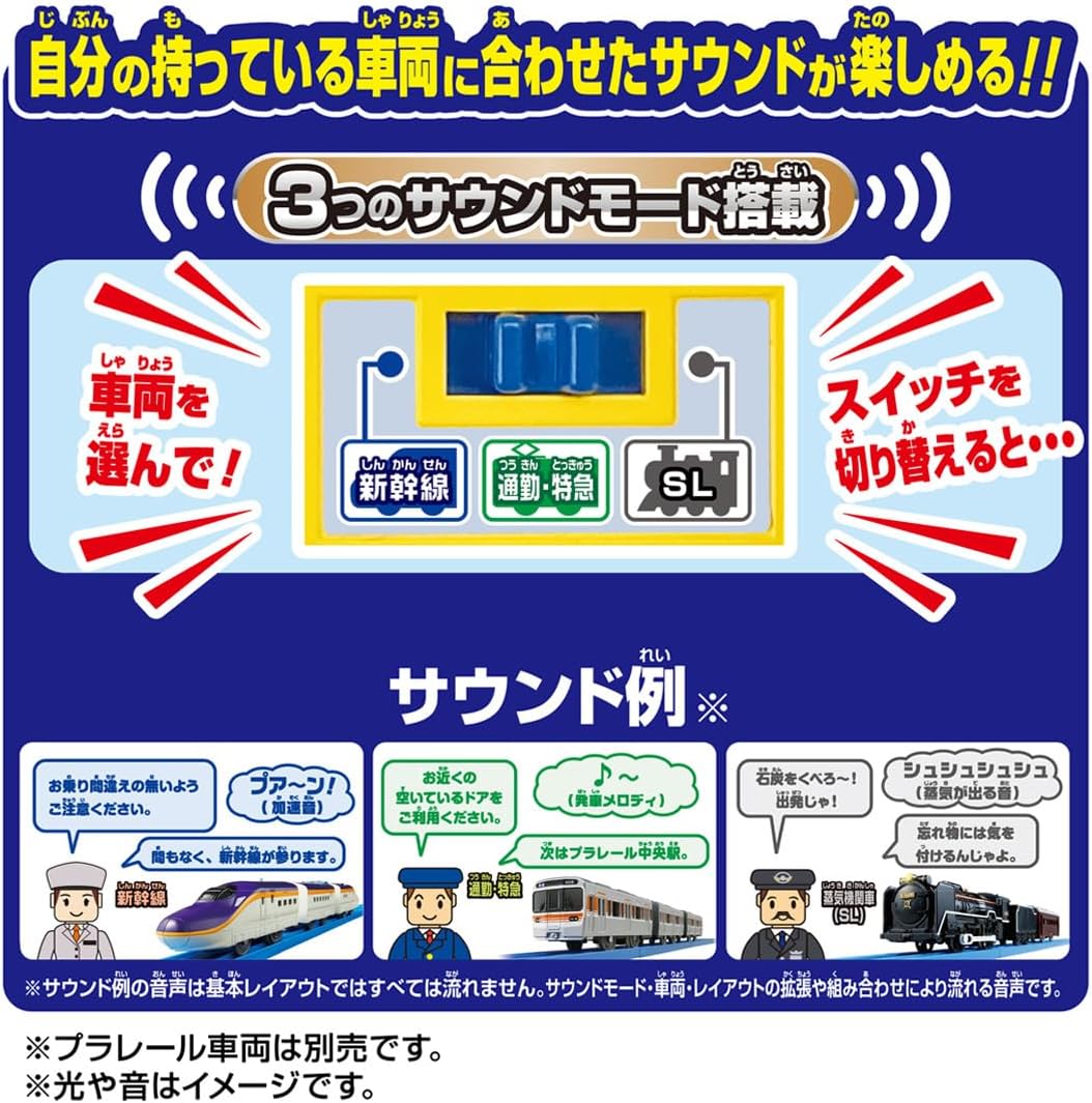 Takara Tomy Plarail Let's Play with Tomica! Round and Cankan Crossing, Train Toy, For Ages 3 and Up