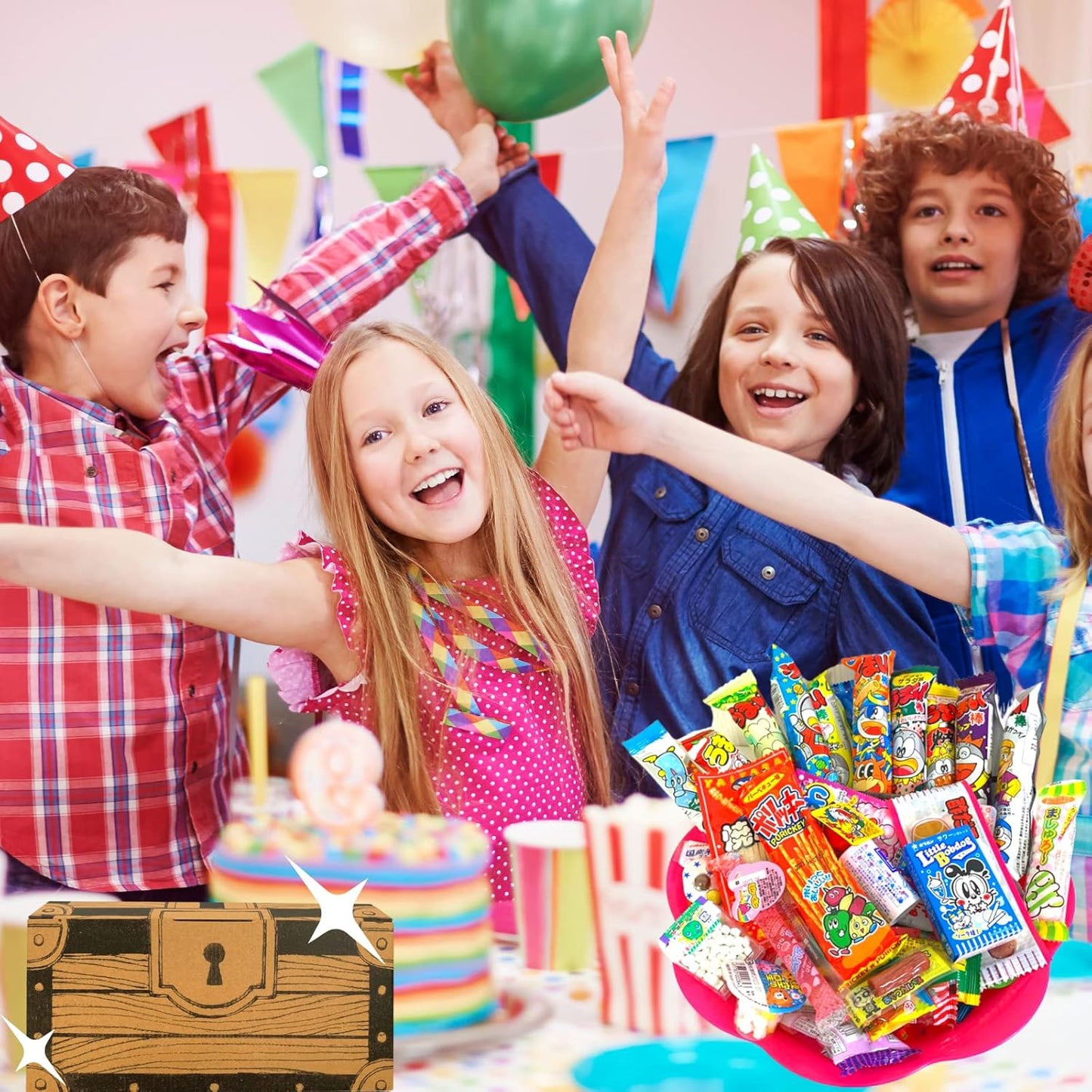 Dagashi Sweets Assorted Set of 55 Pieces in 50 Varieties Perfect for Birthdays, Events, and Parties. Children Can Decorate and Play with These Exciting Dagashi. [Exclusive Set from Dagashiya Ahiru
