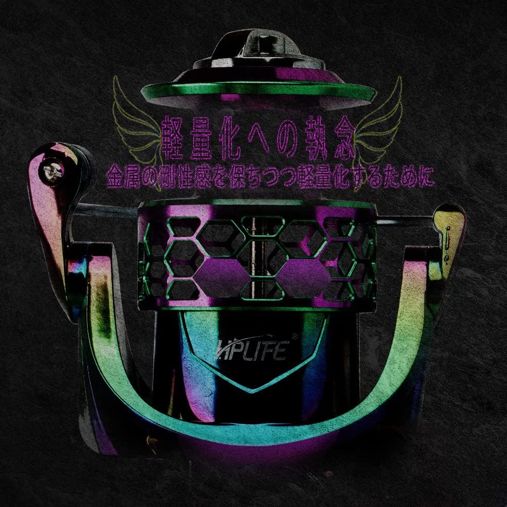 HappyLife Spinning Reel, Fishing Tool, Colorful Smooth Winding, Maximum Drag Force, 7+1BB, Gear Ratio 5.2:1, Left/Right Interchangeable Handle, Lightweight, Strong Drag, Durable, Long Toss, Freshwater