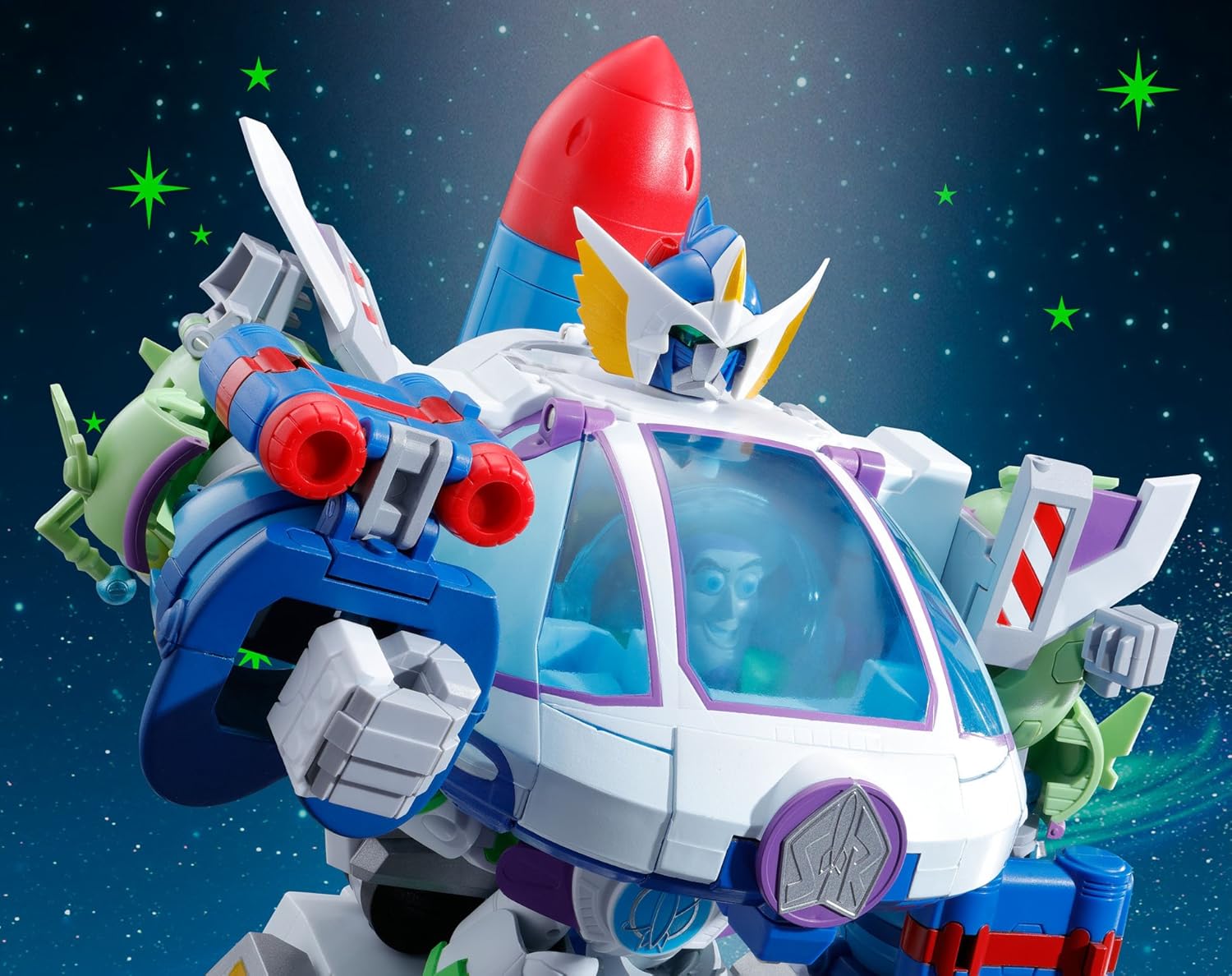 Tamashi Nations Chogokin Toy Story Super Combined Buzz the Space Ranger, Robot, Approx. 8.1 inches (205 mm), ABS & Die-Cast & PVC Pre-Painted Action Figure