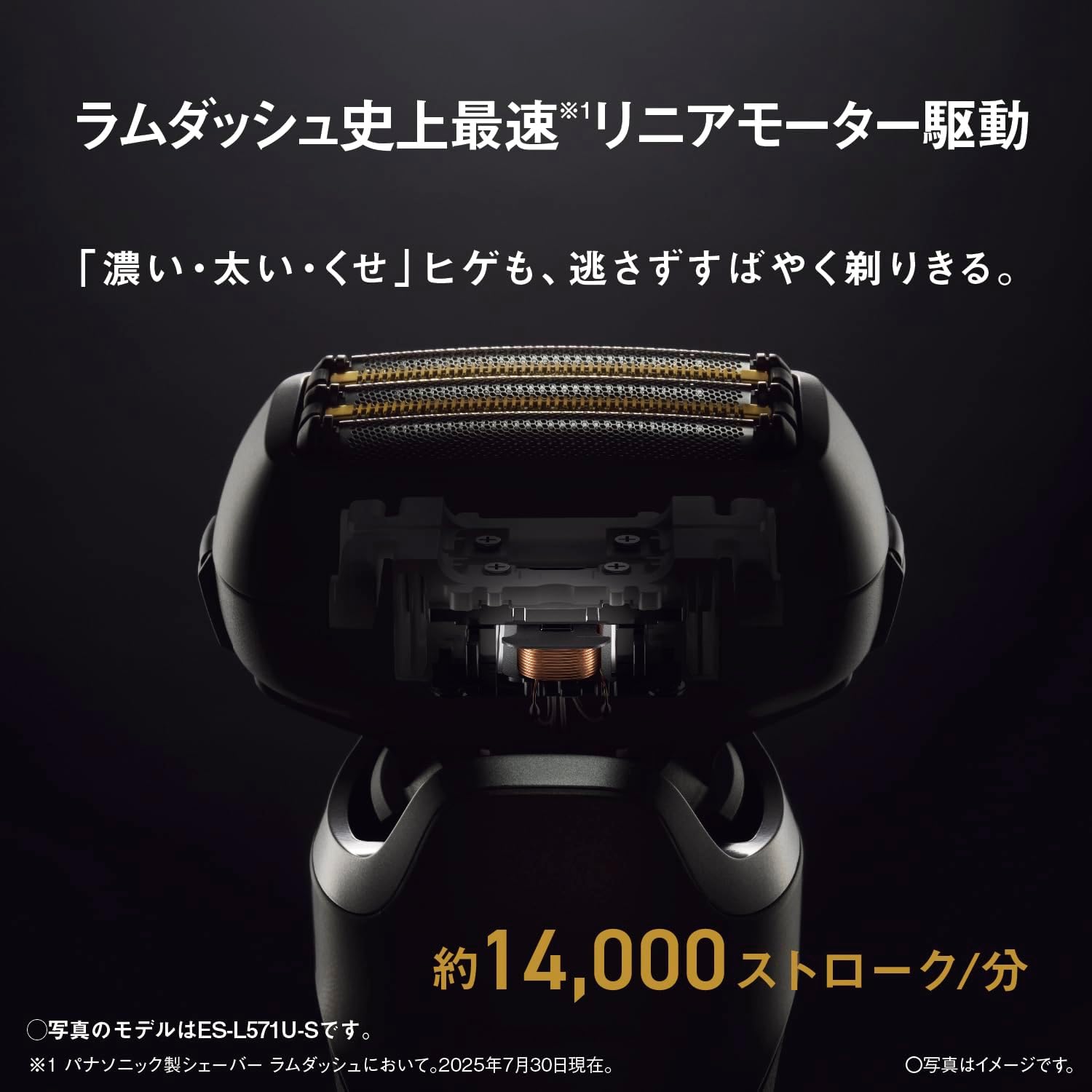 Panasonic Men's Shaver Lamdash PRO 5-Blade Electric Beard Shaver Lamdash AI+ AC Adapter Charging ES-L551D-K Matte Black