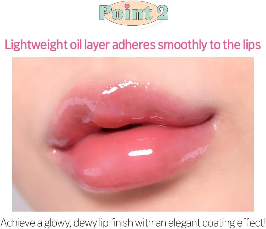 ETUDE Over Grow Gloss Sweetie Cream, 0.1 oz (2.8 g), Lip Gloss, Glossy, Luster, Purpuru Lipstick, Moisturizing, Oil Film