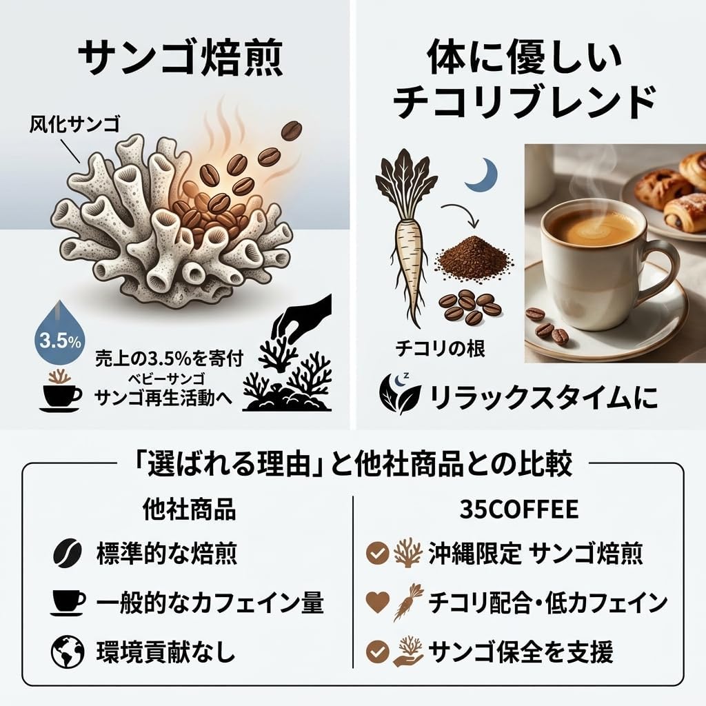 35COFFEE Coffee ISLAND SPECIAL Coral Roast Chicory Blend Tetra Bag Coffee 1 Box (5 Pack) Okinawa Souvenir