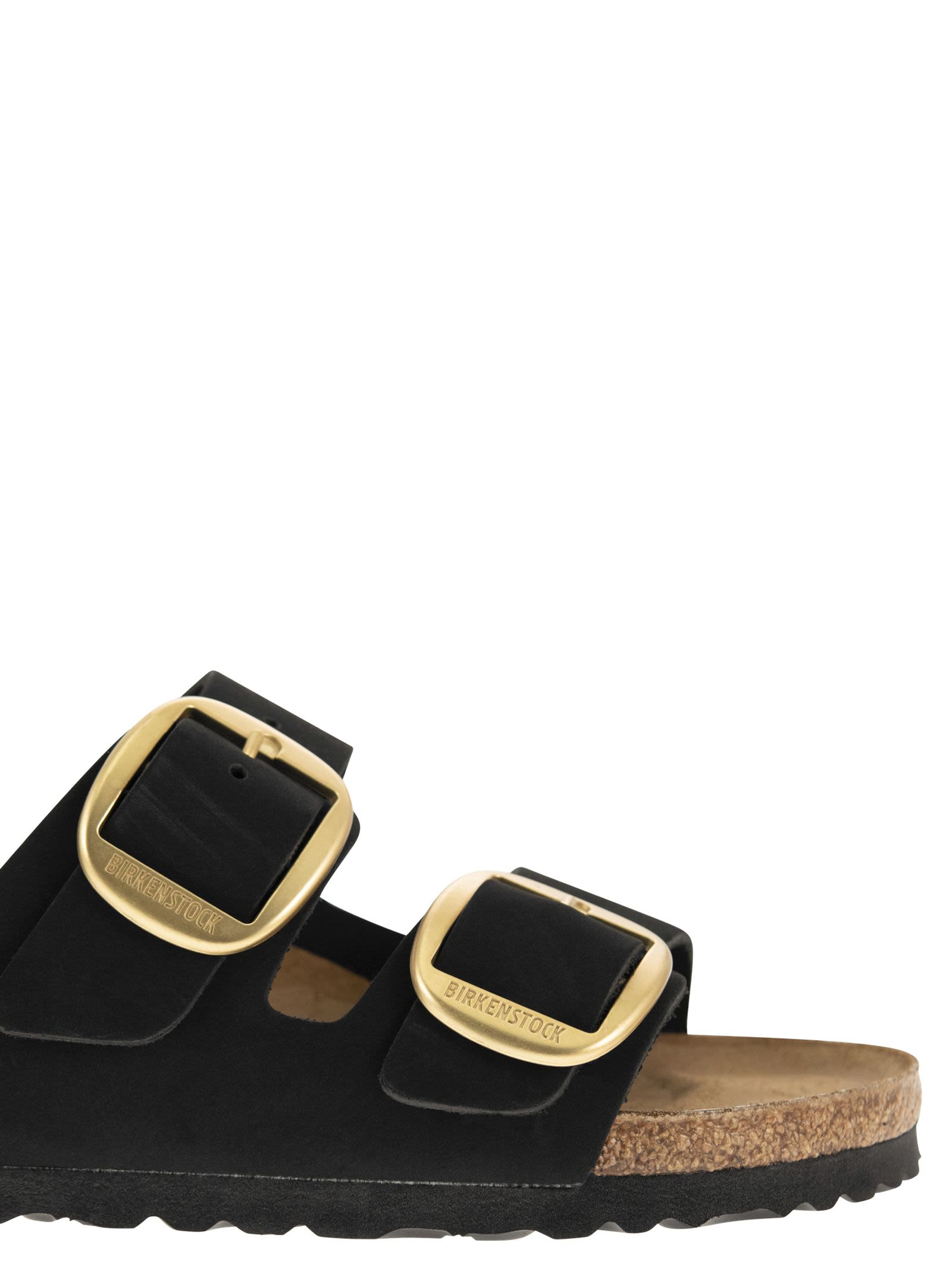 Birkenstock ビルケンシュトックアリゾナレザースリッパが大きなバックルを備えています - Image 6