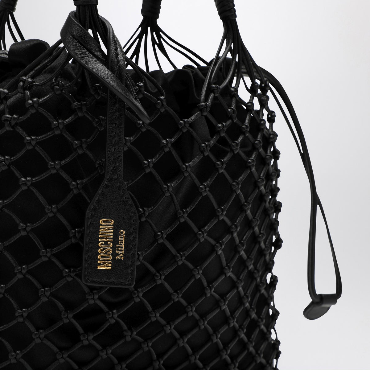 Moschino モスキーノバスケットネットブラックナッパバッグ - Image 6