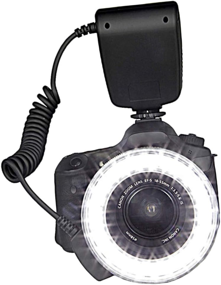 B Baosity Macro Ring Light with 8x Adapter Ring LED Flash Light for Canon Nikon Olympus Panasonic