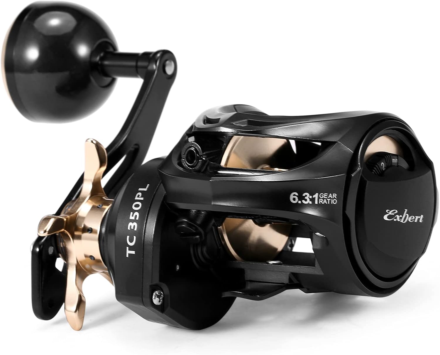 Carbon Fiber Baitcasting Reel 9+1BB Fishing Reel High Speed 6.3:1 Gear Ratio Magnetic Brake System Right Hand Baitcaster Reel
