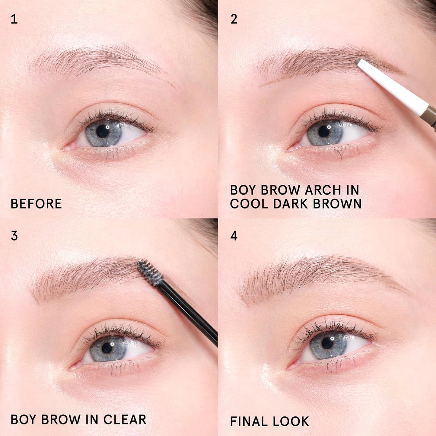 Glossier Boy Brow, Brown Eyebrow Gel & Volumizing Pomade - Creamy Tinted Brow Gel, Defines, Conditions & Thickens - Flexible Hold, No Stiffness, Beeswax & Hyaluronic Acid - Dermatologist Tested