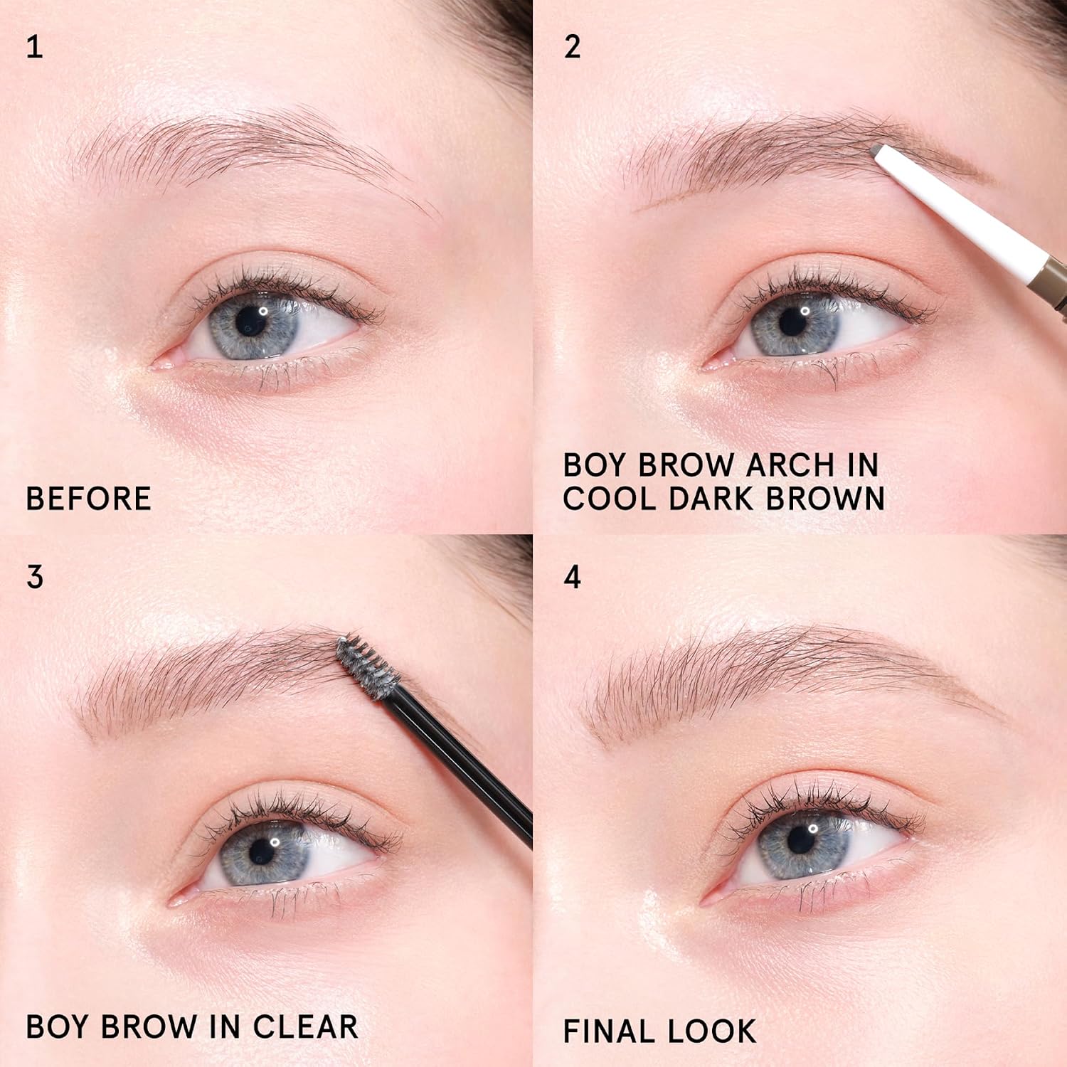 Glossier Boy Brow, Brown Eyebrow Gel & Volumizing Pomade - Creamy Tinted Brow Gel, Defines, Conditions & Thickens - Flexible Hold, No Stiffness, Beeswax & Hyaluronic Acid - Dermatologist Tested