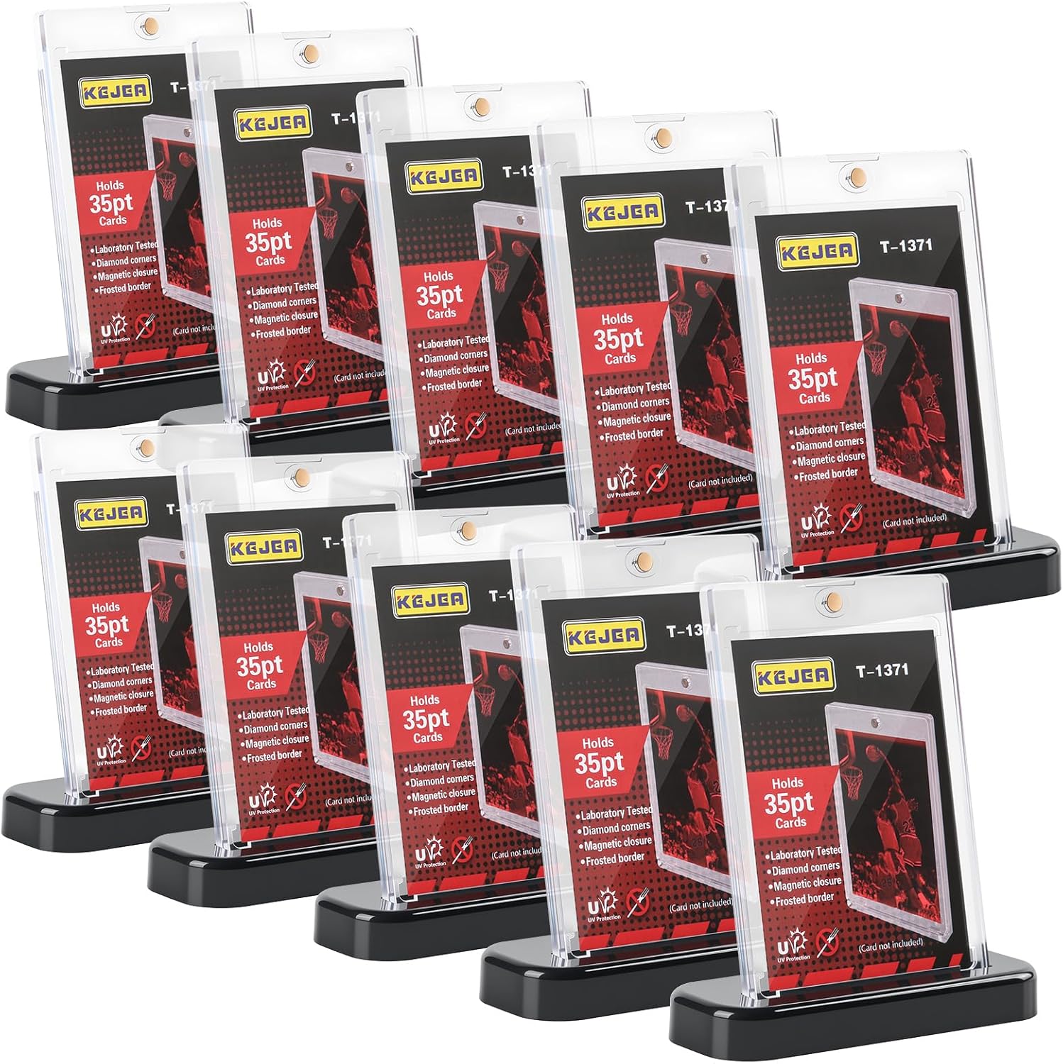 Magnetic Loader (Loader x 10 + Stand x 10) Card Loader, 35 pt, Pokéka, UV Protection, Card Case, Protective Case, Compatible with Approx. 0.04 inch (1 mm) Thickness, Magnetic Type (B10 + 10)