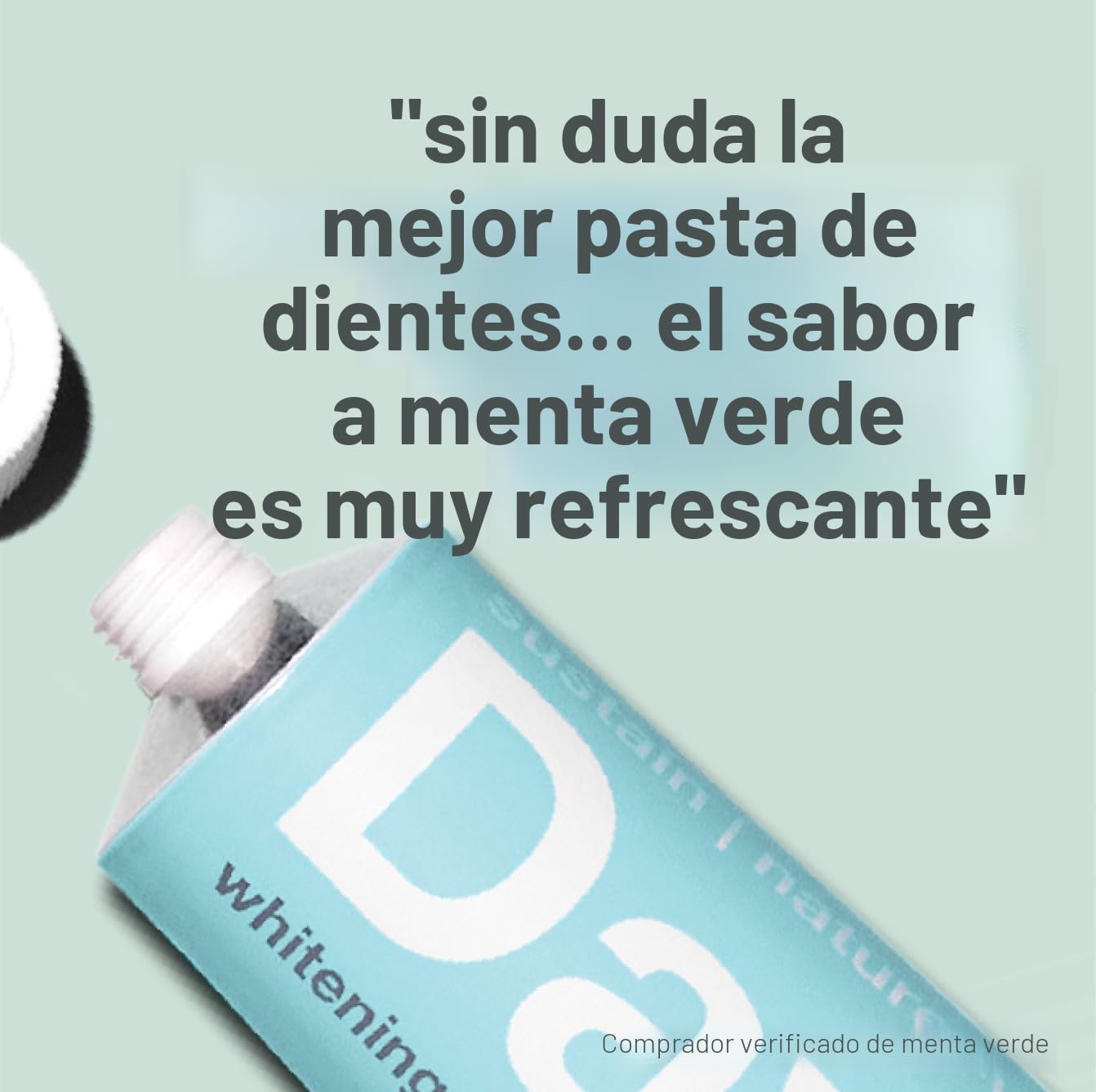 Davids Pasta de dientes sin flúor, blanqueamiento dental, antiplaca, sin SLS (sulfato), promueve la salud del esmalte, desintoxicación de boca y encías, verificado por EWG, menta verde natural, 5.25