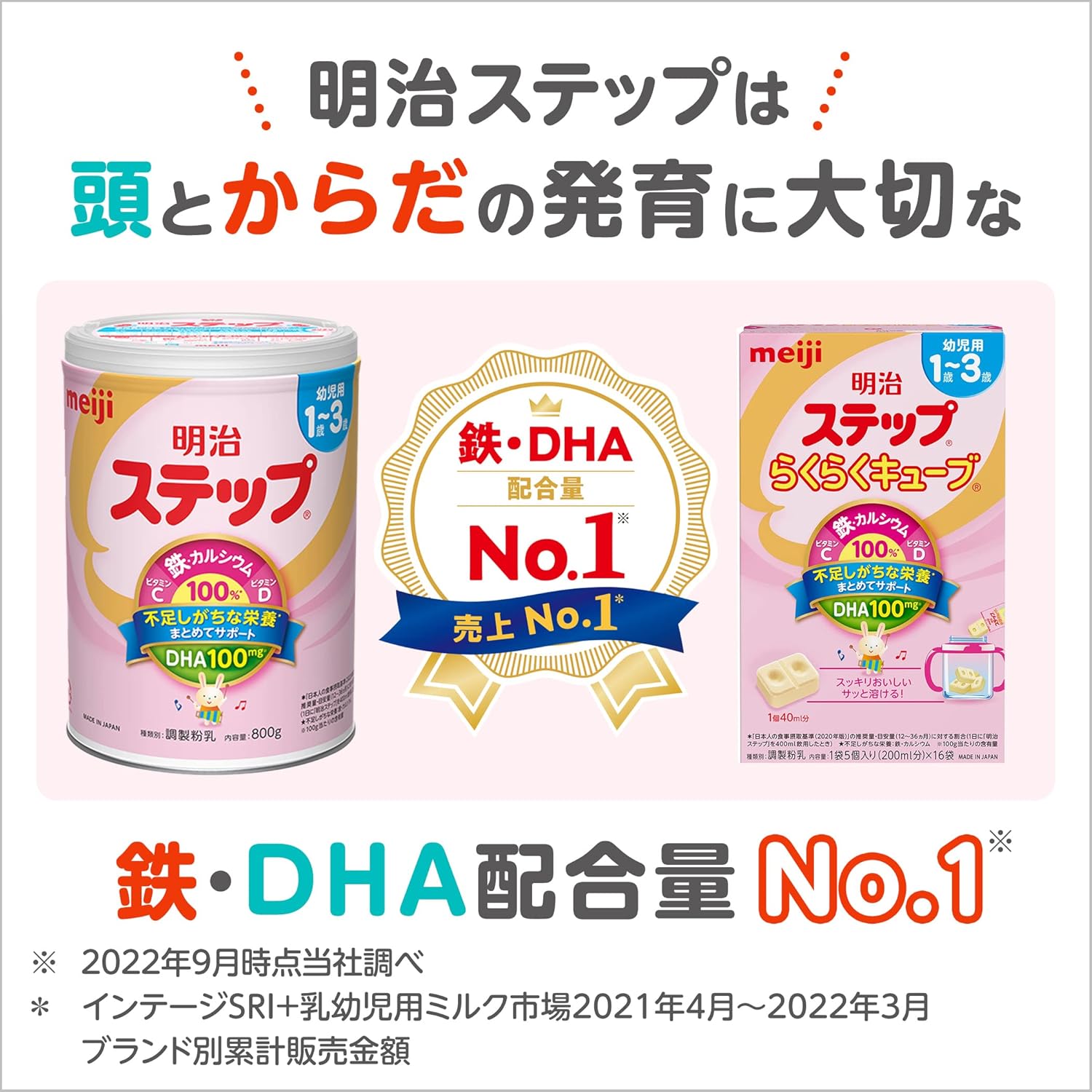 [Sold as a set] Meiji Hohoemi 800 g x 8 pcs powder [0 months] + [Case sale] Meiji Step 800g x 8 pcs