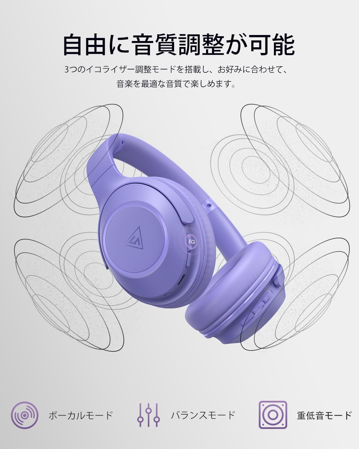 DOQAUS (ドカアス) Wireless Headphones Bluetooth 5.3 Up to 70 Hours Continuous Playback 3 EQ Modes Wired/Wireless Dual Use AAC Support Multi-Point Closed Type Built-in Microphone Over-Ear Compatible with