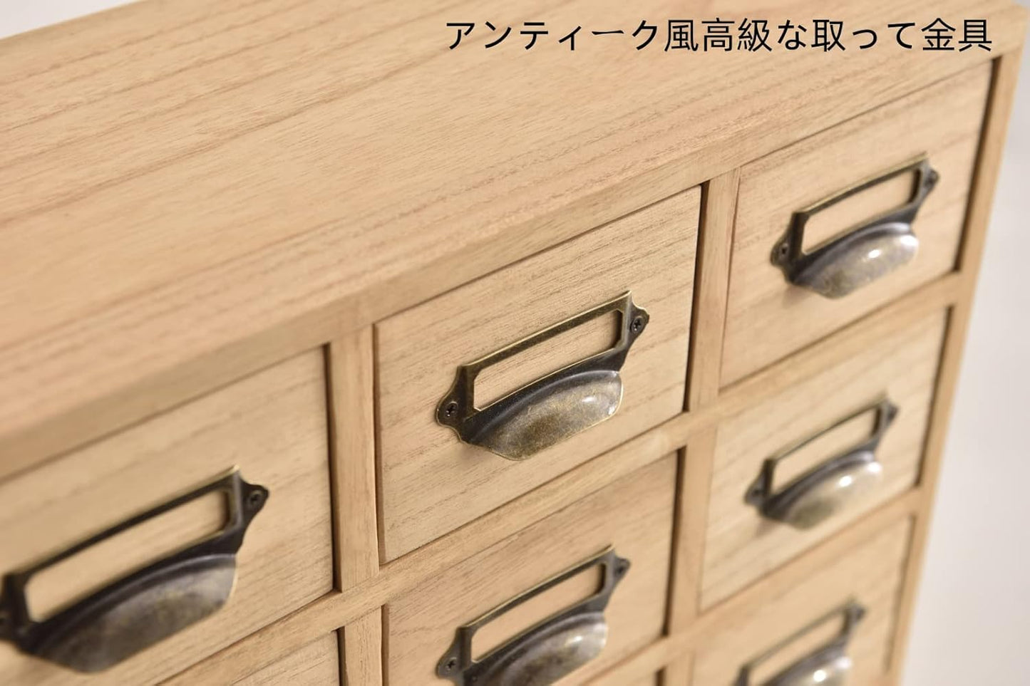 KIRIGEN TQ-12CG-NA Wooden Drawer-Style Chest, Drawer, Tabletop Chest, 4 Tiers, 12 Cups, Ant Structure, Natural