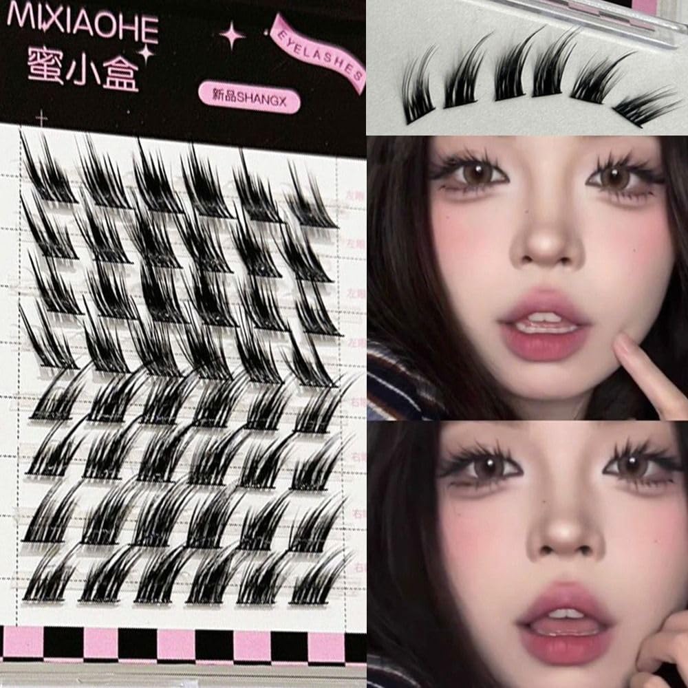 single cluster foxeye effect handmade natural false eyelashes makeup eyelashes personal segmented eyelashes eyelash extension