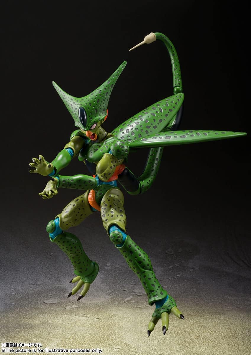 TAMASHII NATIONS S.H. Figuarts Dragon Ball Z Cell 1st Form (Resale Version), Approx. 6.7 inches (170 mm), PVC & ABS, Pre-painted Action Figure