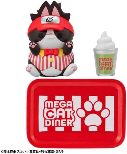 MegaHouse Mega Cat Project Naruto! Megacat Diner (Box) Approx. 1.2 inches (30 mm), PVC Pre-painted Complete Figure