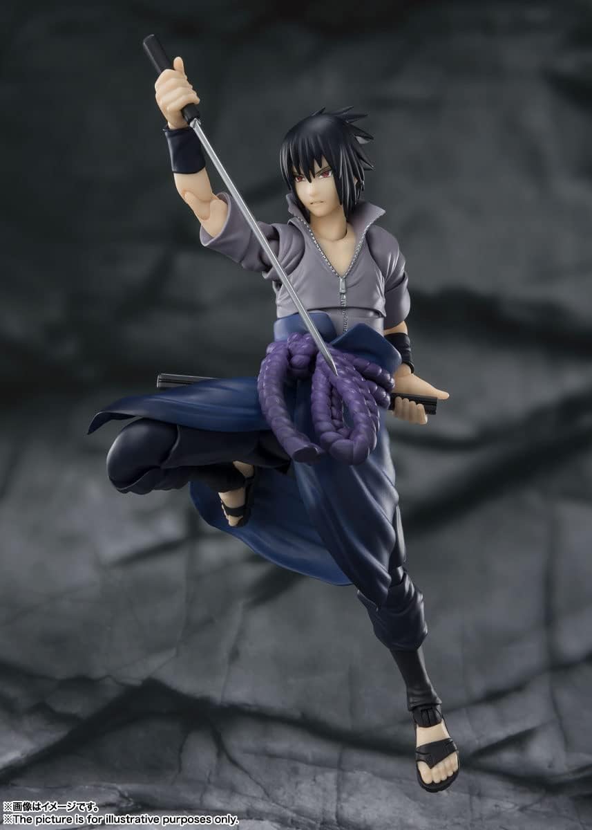 BANDAI SPIRITS S.H. Figuarts Naruto Shippuden, Sasuke Uchiha - All the Hatred Back - (Resale Version) Approx. 5.7 inches (145 mm), ABS & PVC Pre-painted Action Figure