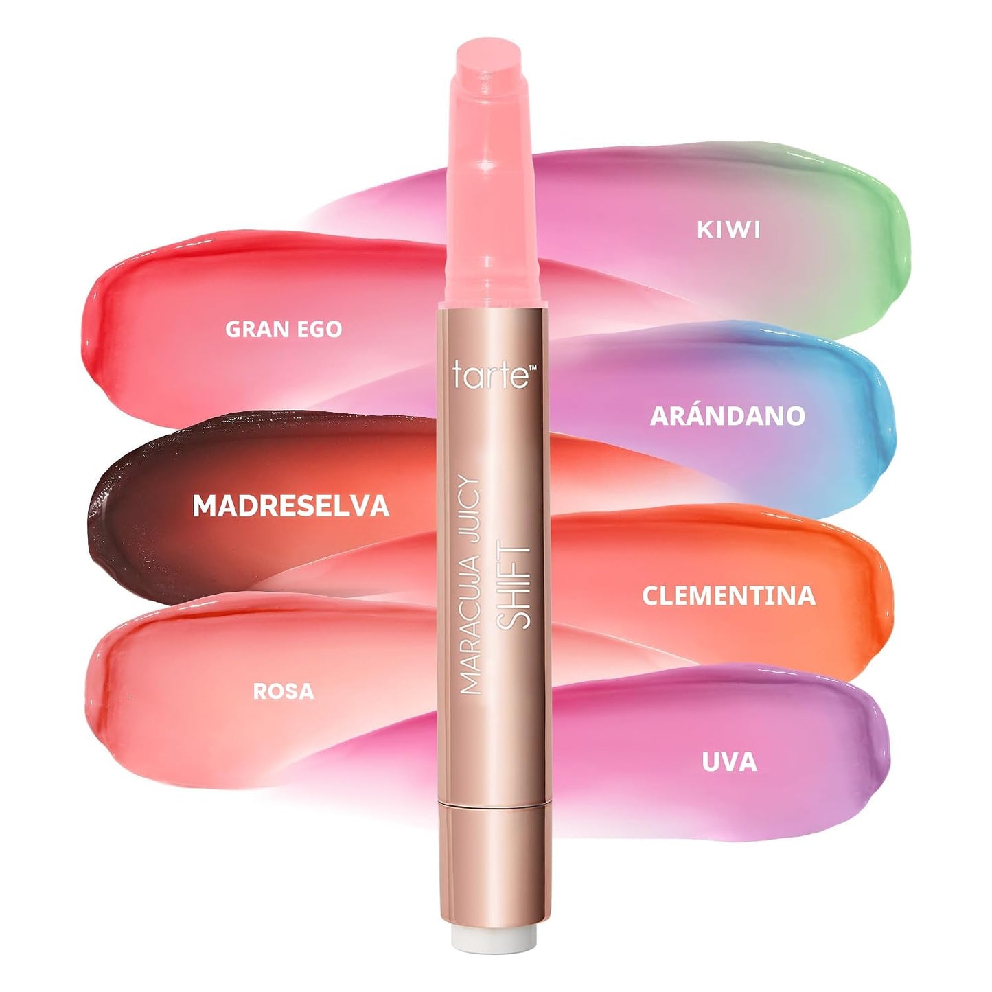 tarte maracuja juicy lip & cheek shift - pH-Powered Lip Stain & Cheek Stain, Lip Gloss Balm with Hyaluronic Acid for Smooth Moisturized Lips & Cheek Tint, Vegan & Cruelty-Free