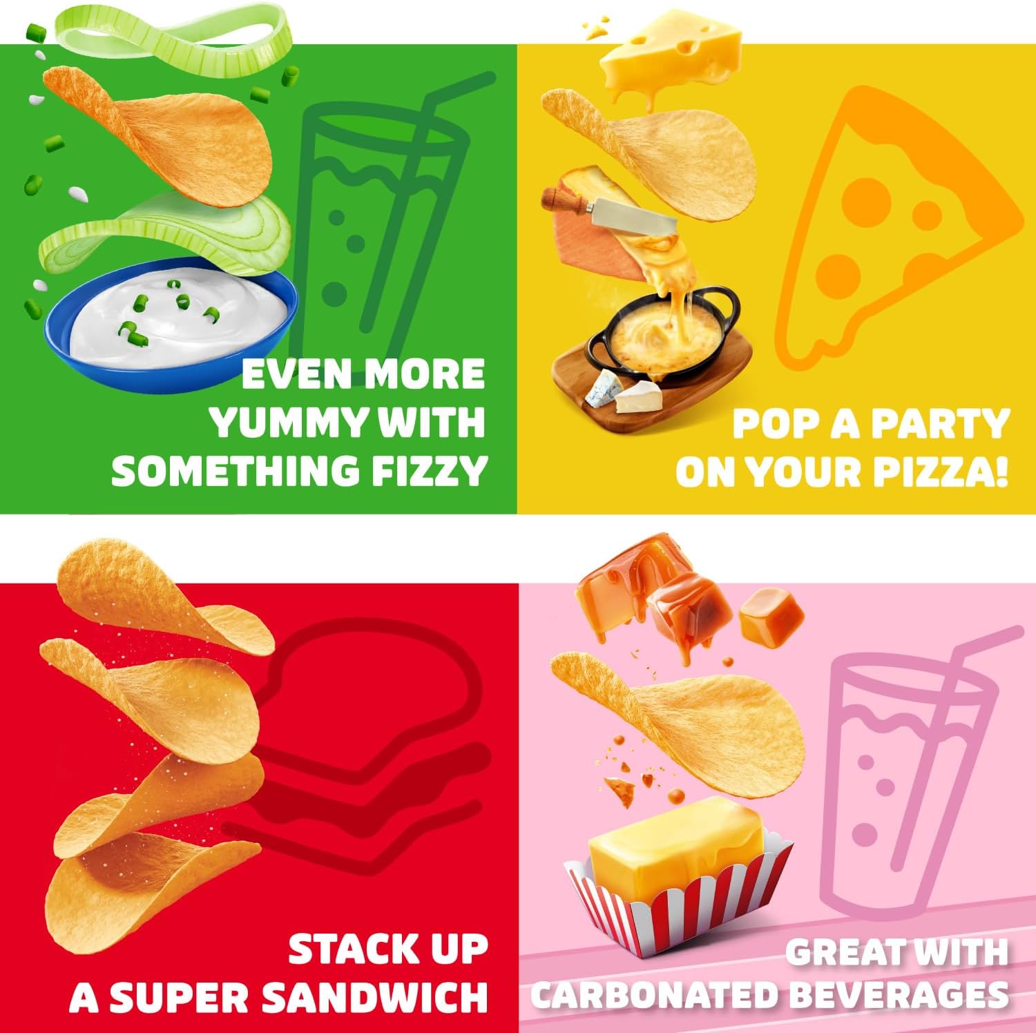 Kellogg's Pringles S Can Assortment Set of 4 (Umao, Sour Cream Onion, Hi! CHEESE!, Texas Style BBQ Sauce) *Set contents may change depending on the season