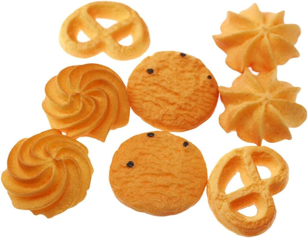 Speed mao Realistic Cookie Food Sample Model, 4 Types, Set of 8