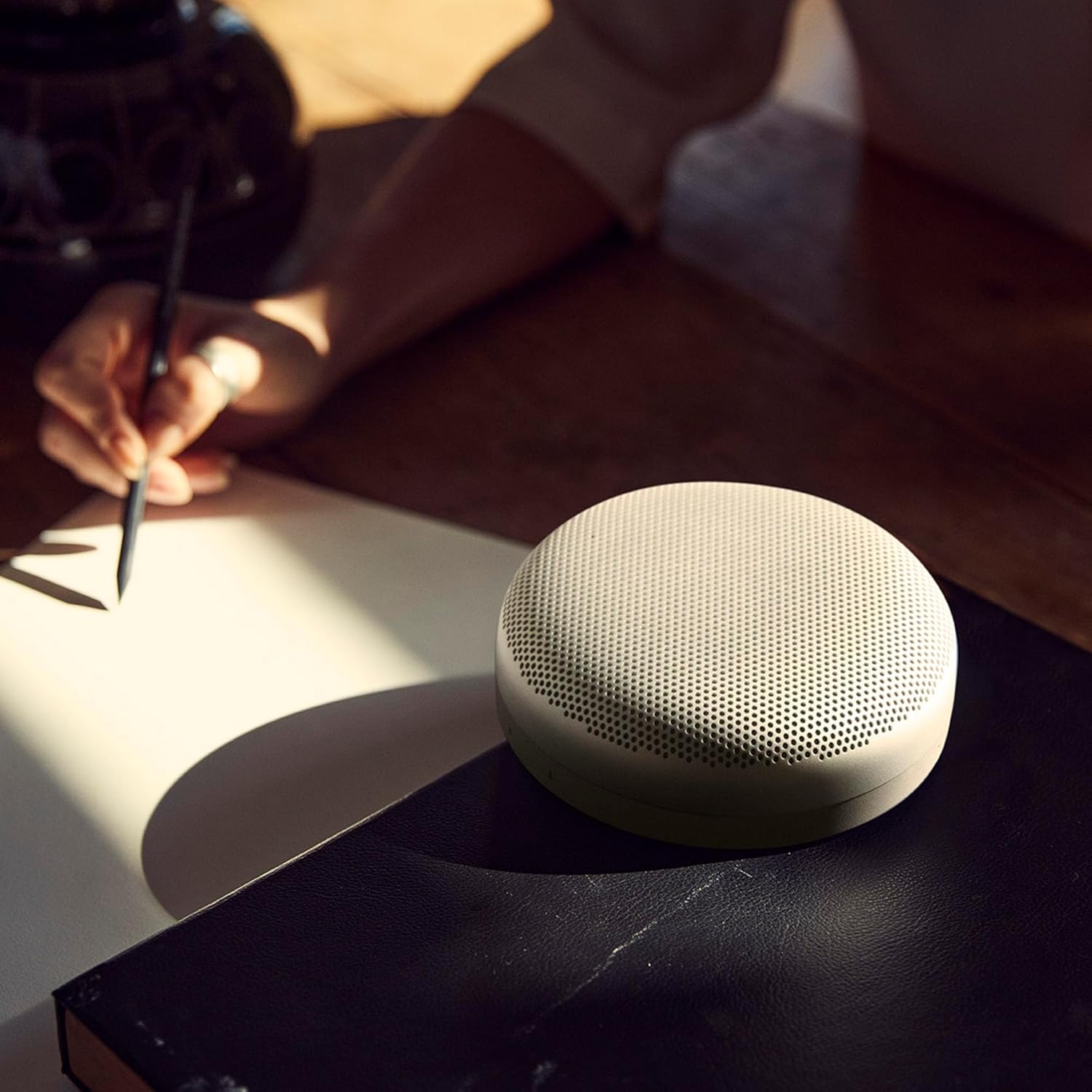 Bang & Olufsen Portable Speaker Beosound A1 2nd Grey Mist Bluetooth Wireless IP67 Certified Waterproof Dustproof Video Conference 18 Hours Playback